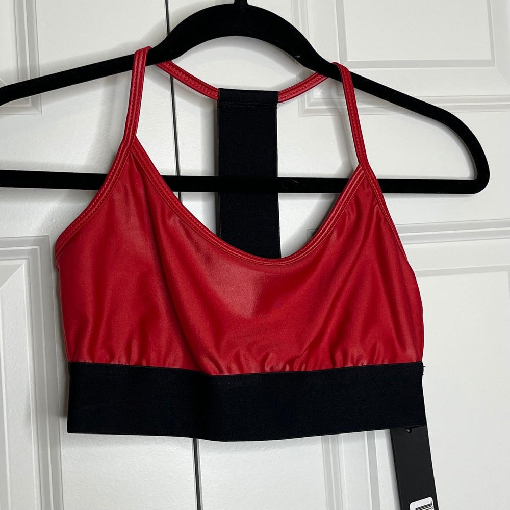 NWT Noli Cherry Liquid Leggings & Sports Bra Set Small Red - Picture 3 of 12